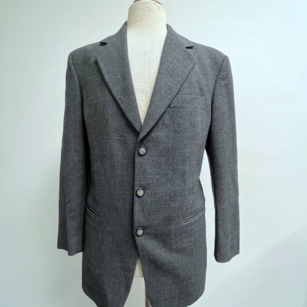 ADOLFO DOMINGUEZ gray wool blazer jacket vintage Spain 38 i48